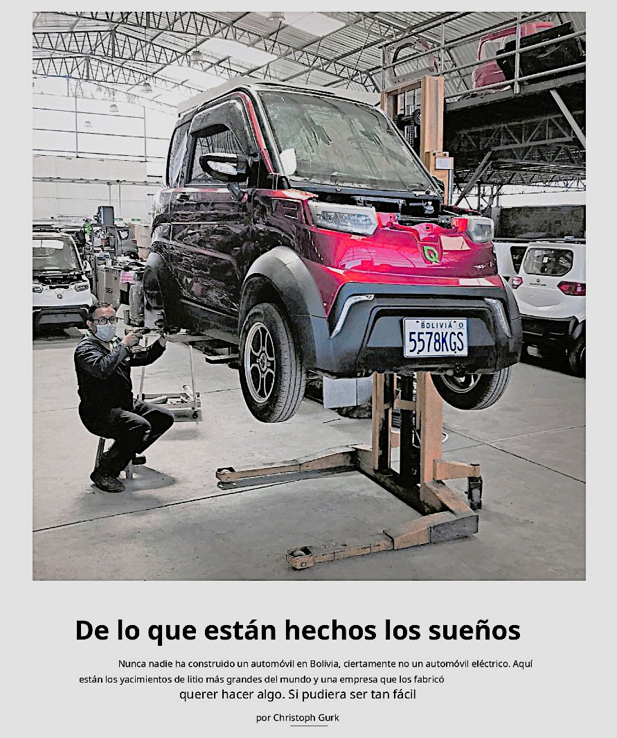 Vehículo eléctrico en taller