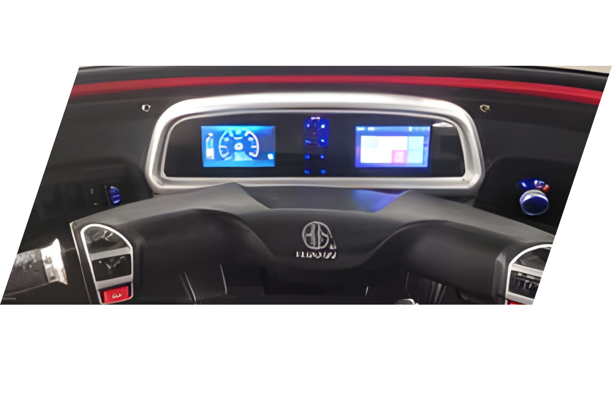 Panel de instrumentos y radio del Electro Torito