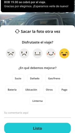 Calificación del servicio y recomendación